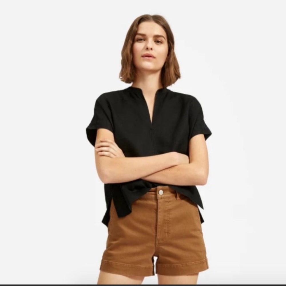 Everlane Linen Split-Neck Top